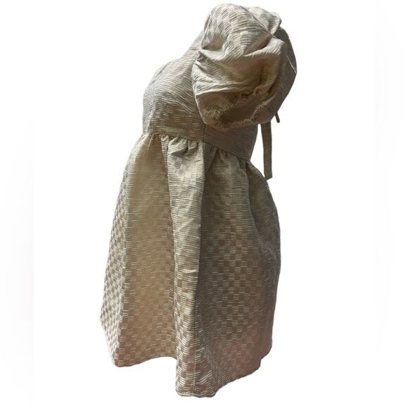 Jacquie The Label Milkmaid Babydoll Gold Metallic Milk Maid Dress Small Regency - Picture 5 of 11